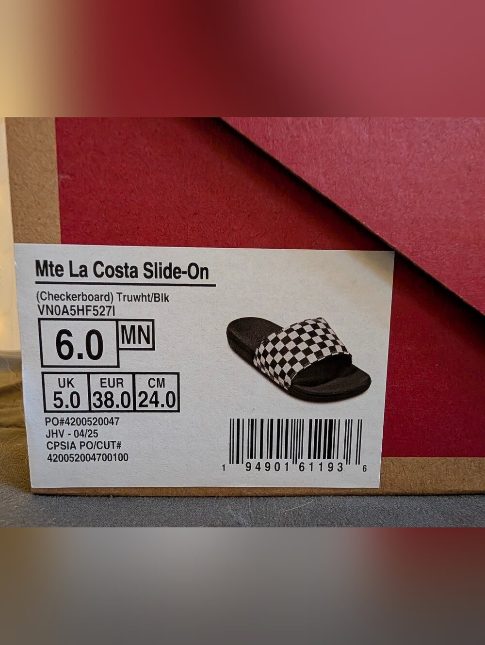 Vans La Costa Checkerboard Slides Women's size 7.5 - Picture 2 of 5